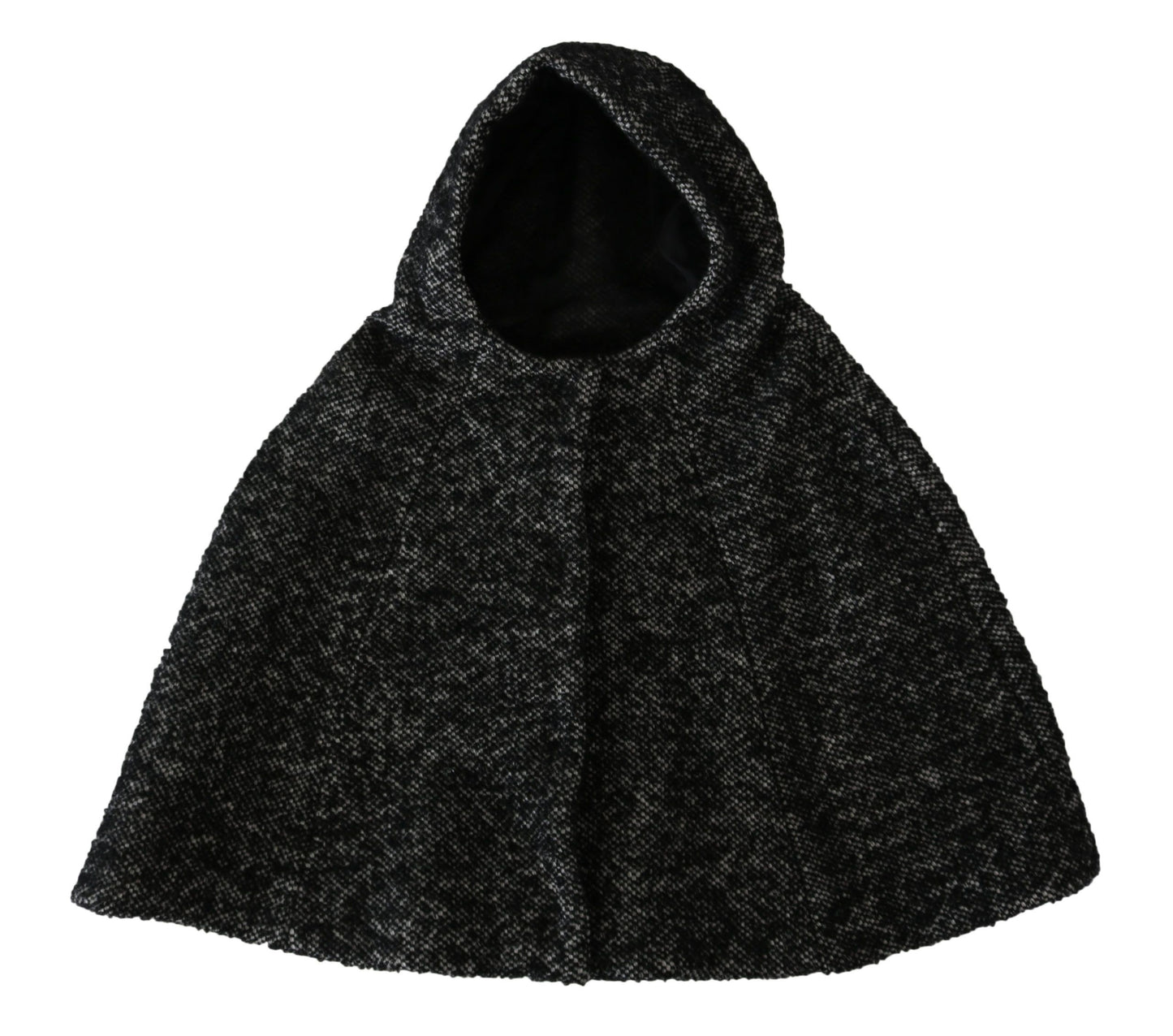 Dolce & Gabbana Gray Tweet Wool Shoulder Hat Hooded Scarf