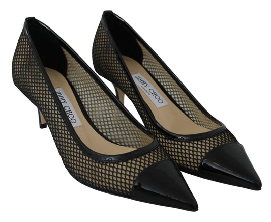 Jimmy Choo Chic Patent Mesh Pointed Pumps