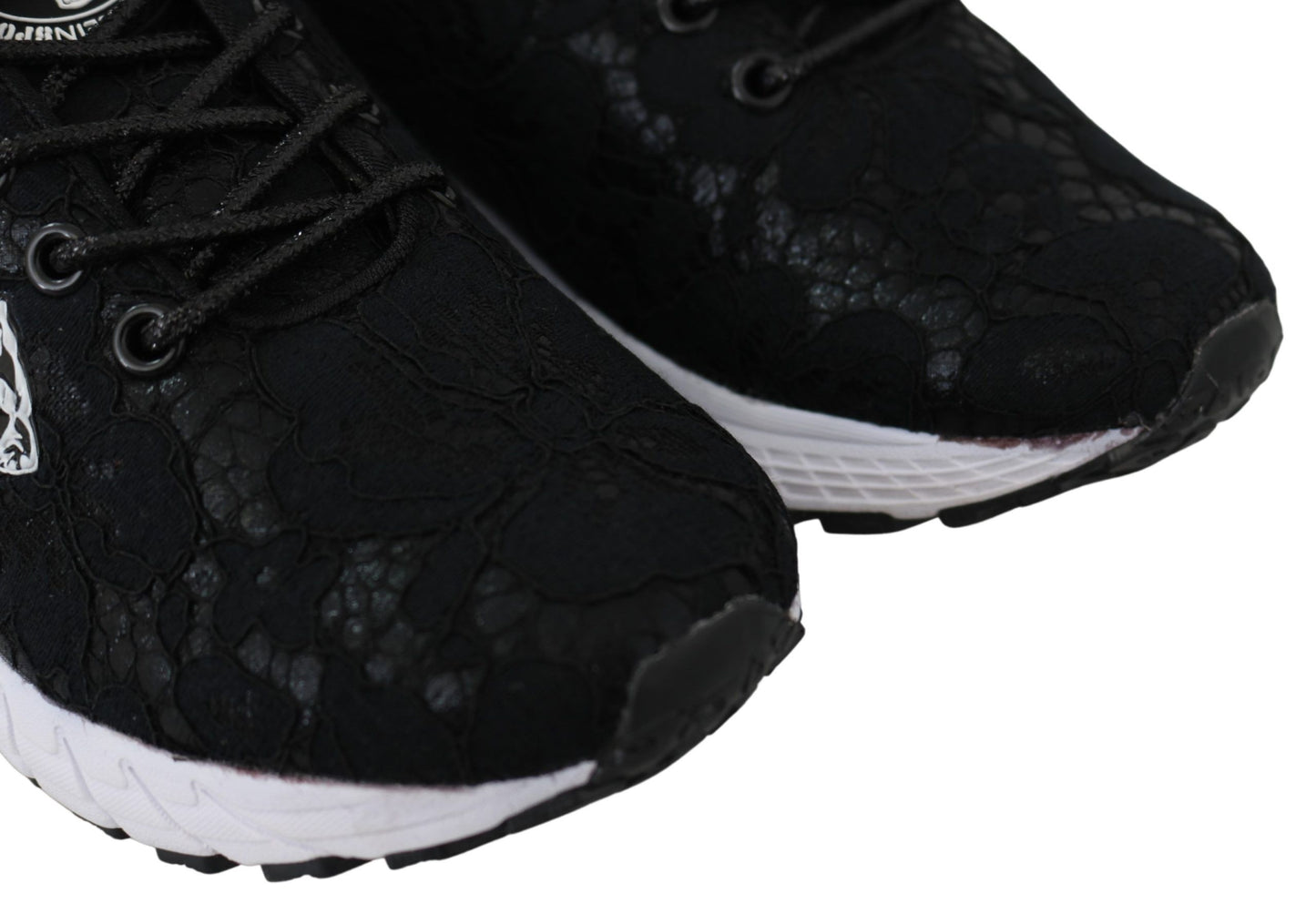 Plein Sport Black Polyester Runner Umi Sneakers Shoes