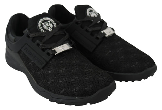 Plein Sport Black Polyester Runner Beth Sneakers Shoes