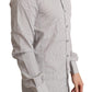 Dolce & Gabbana Elegant Gray Striped Slim Fit Dress Shirt