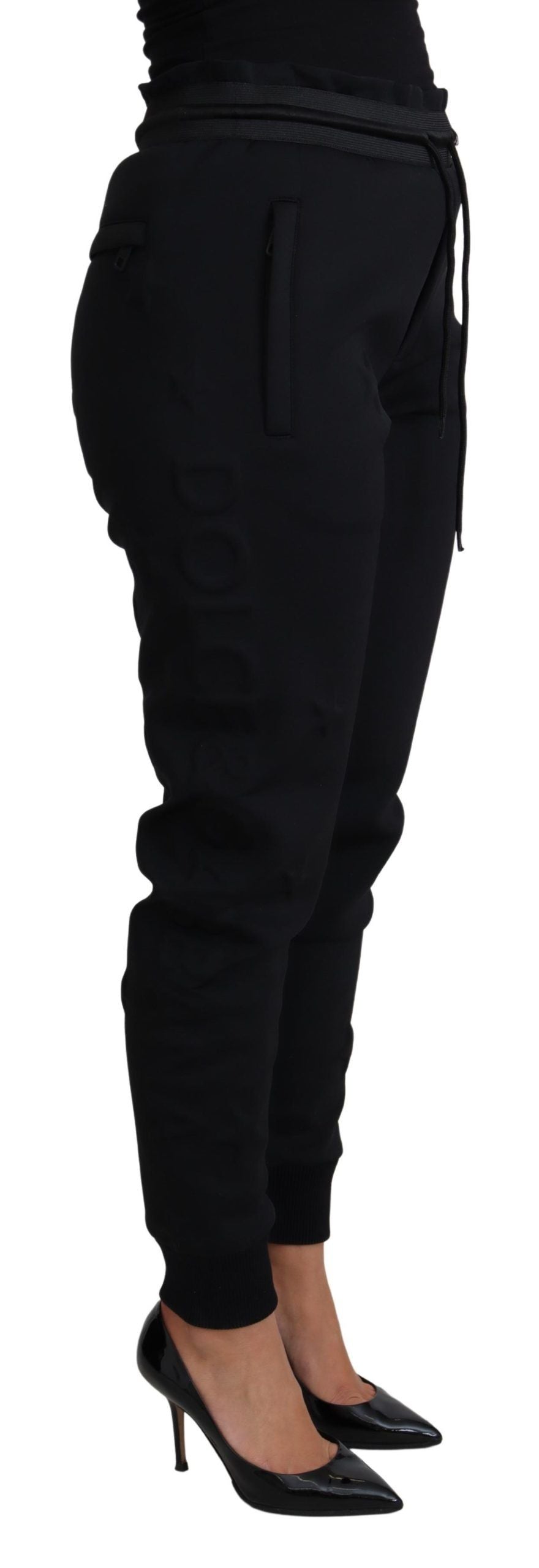 Dolce & Gabbana Black Polyester Neoprene Jogger Trouser Pants
