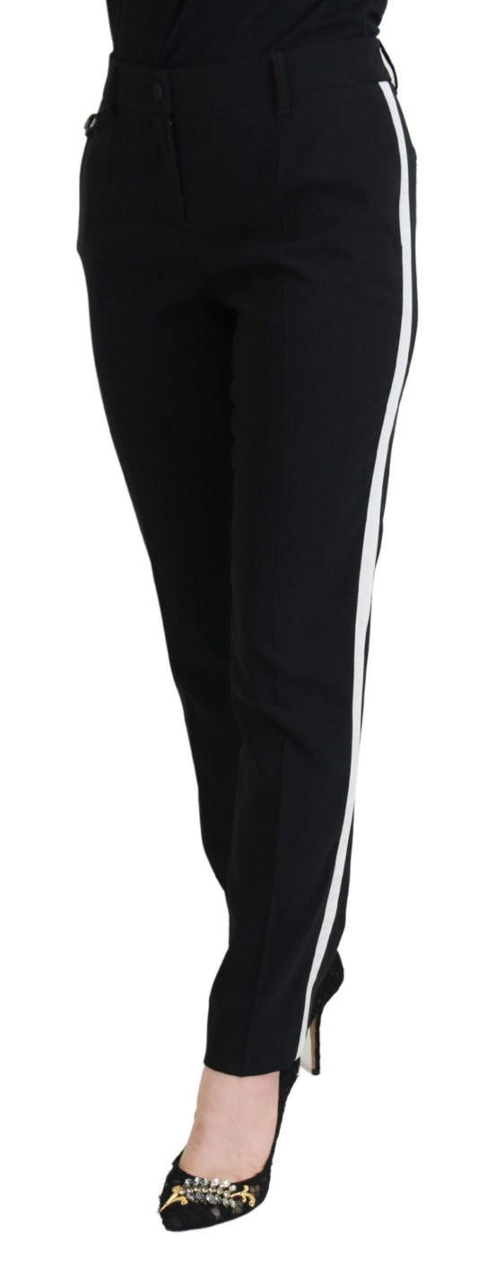 Dolce & Gabbana Elegant Black Wool-Silk Pants