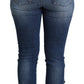 Dolce & Gabbana Blue Embellished Skinny Trouser Cotton Jeans