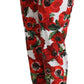 Dolce & Gabbana White Anemone Print Tapered Cotton Trouser Pant