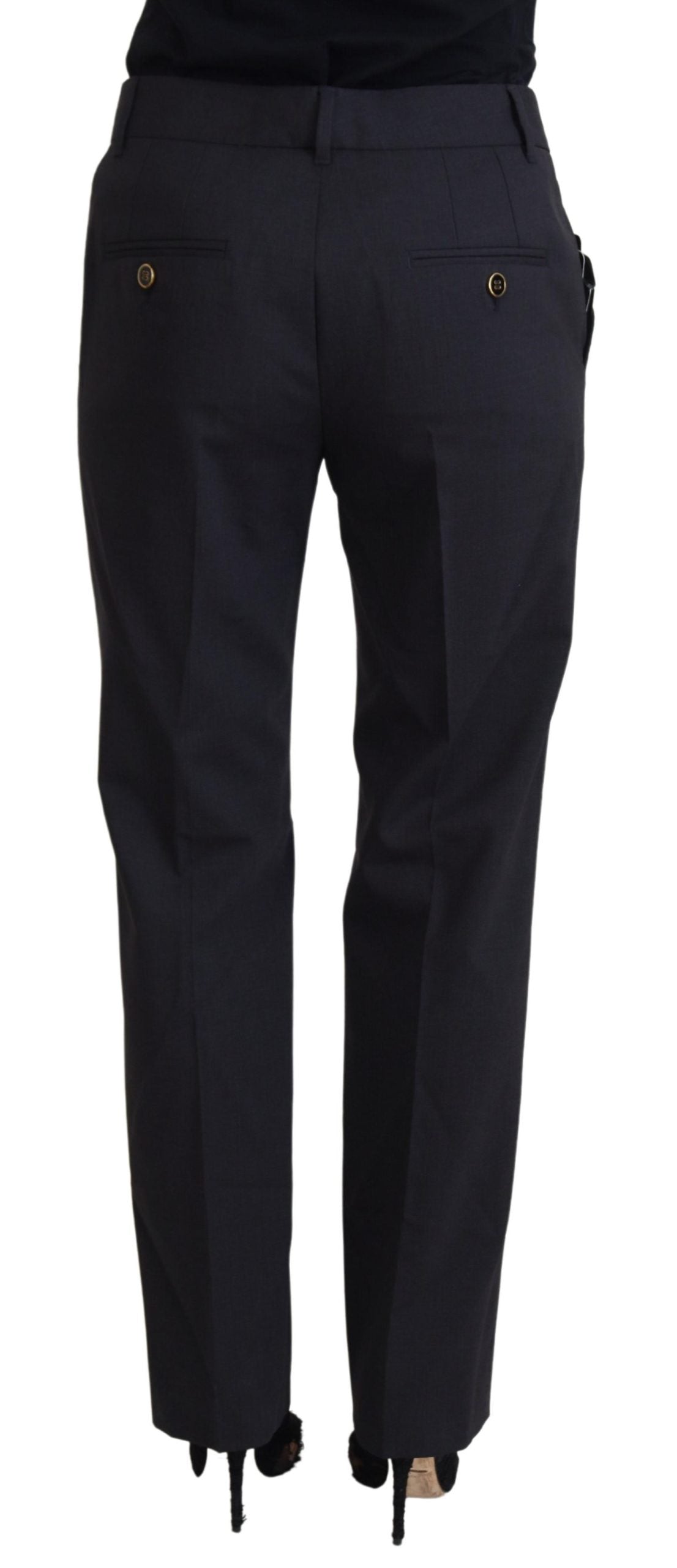 Dolce & Gabbana Chic Grey Wool Blend Pants for Elevated Style