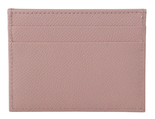 Dolce & Gabbana Chic Pink Leather Cardholder with Exclusive Print