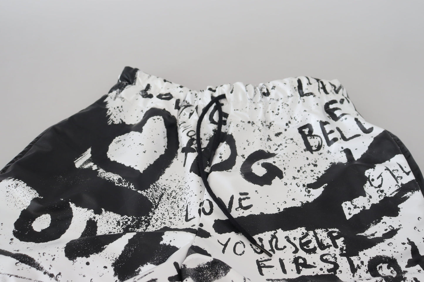 Dolce & Gabbana Elasticated Graffiti Print Cotton Shorts