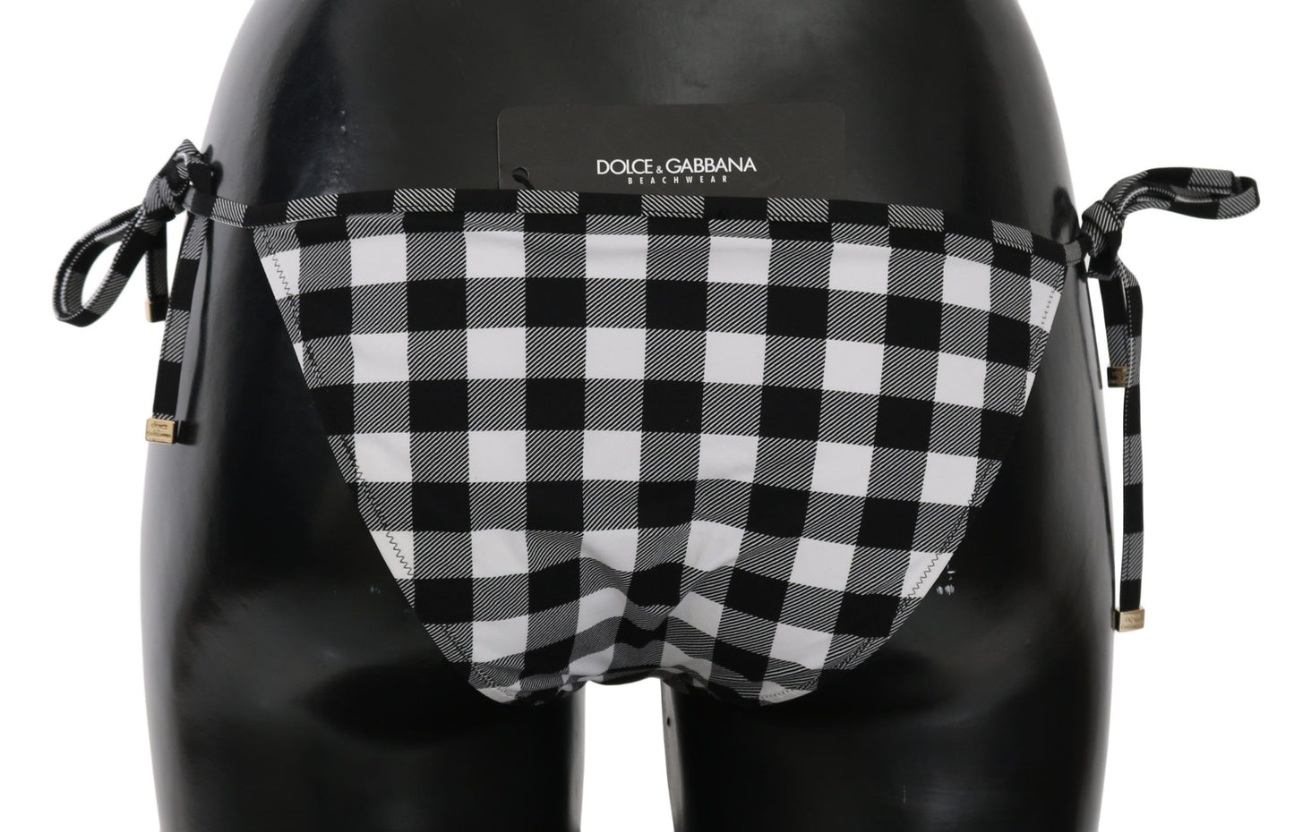 Dolce & Gabbana Checkered Monochrome Bikini Bottoms