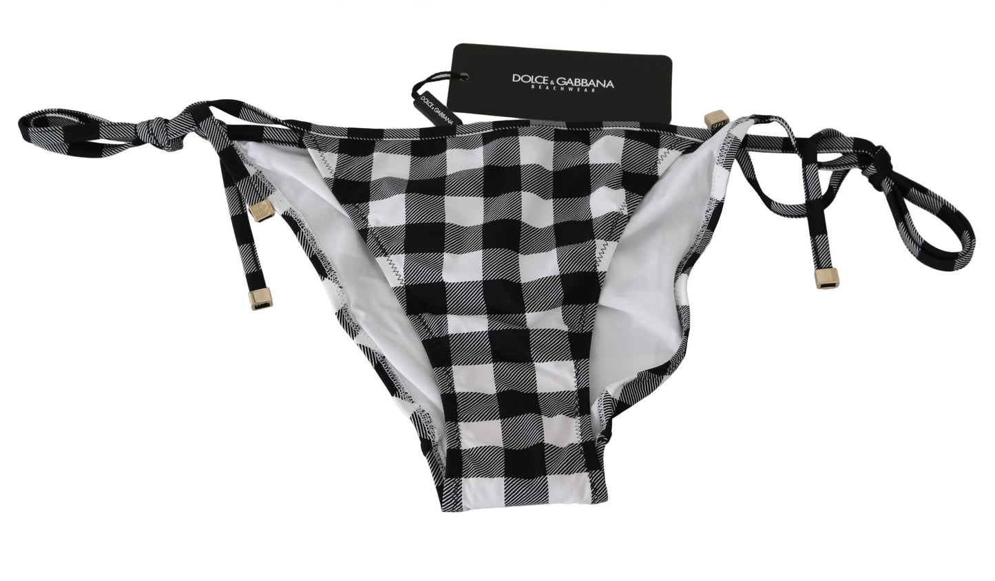 Dolce & Gabbana Checkered Monochrome Bikini Bottoms
