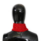 Dolce & Gabbana Red Fur Neck Collar Wrap Lambskin Scarf