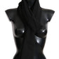Dolce & Gabbana Solid Black Wool Blend Shawl Wrap 70cm X 200cm Scarf