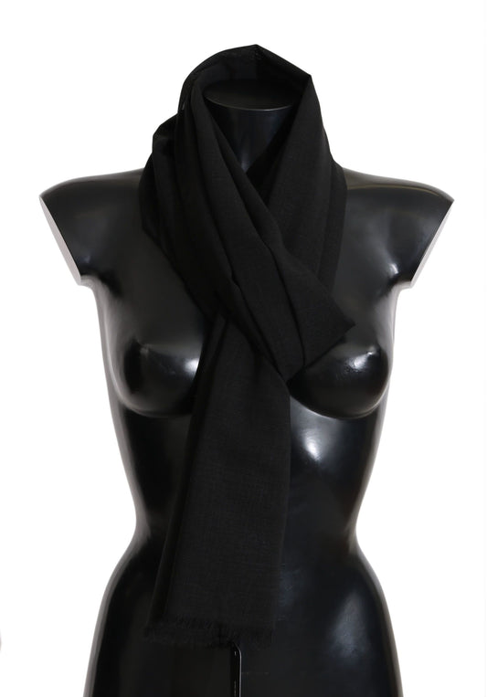 Dolce & Gabbana Elegant Black Wool Blend Scarf