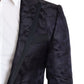 Dolce & Gabbana Blue Floral Jacquard Silk Coat MARTINI Blazer