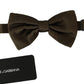 Dolce & Gabbana Elegant Brown Polka Dot Silk Bow Tie