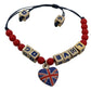 Dolce & Gabbana Elegant Blue Red Glass Cotton Blend Bracelet