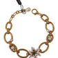 Dolce & Gabbana Elegant Gold Lilly Flower Pendant Necklace