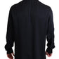 Dolce & Gabbana Black Jacquard Silk Casual Button Down Shirt