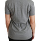 Dolce & Gabbana Gray Crewneck Amore Patch Cotton Top T-shirt