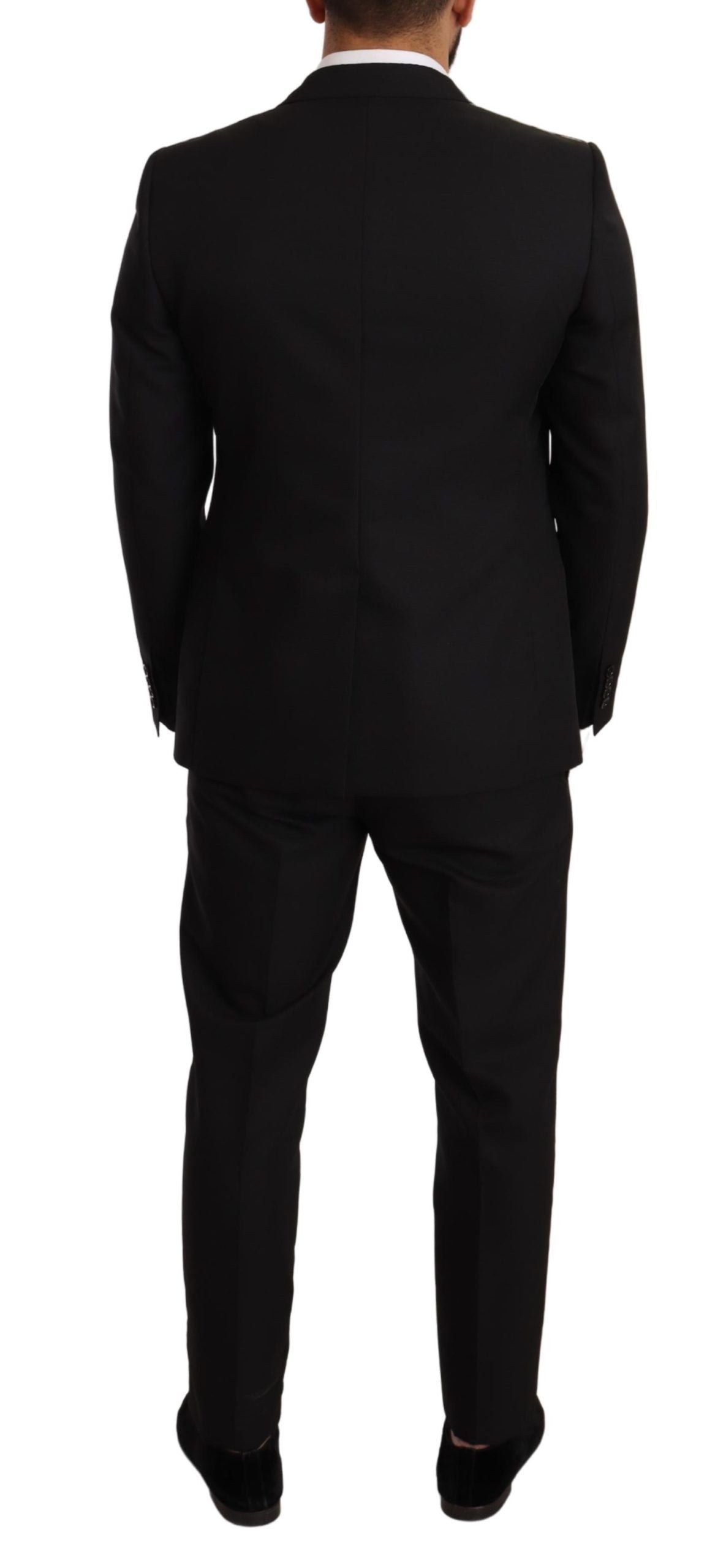 Dolce & Gabbana Black Fantasy Slim Fit Wool MARTINI Suit