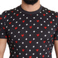Dolce & Gabbana Dark Gray Hearts Print Cotton Men T-shirt
