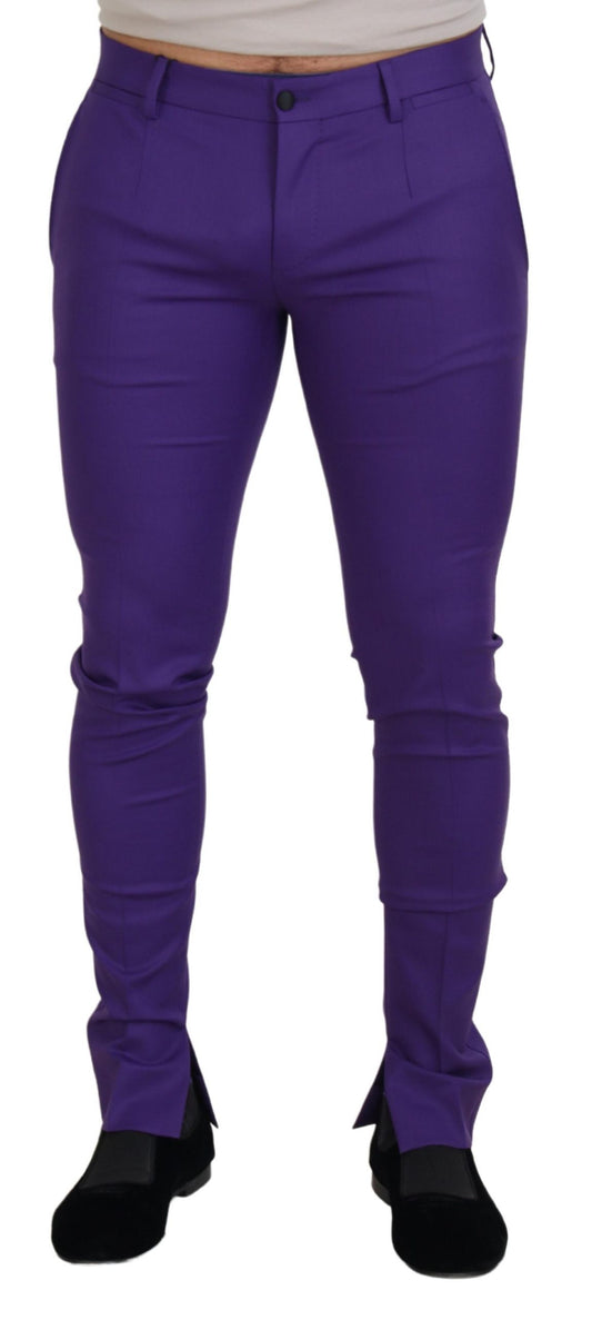 Dolce & Gabbana Elegant Purple Wool Blend Trousers
