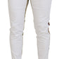Dolce & Gabbana Two-Tone White & Brown Chic Cotton Pants