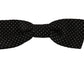 Dolce & Gabbana Black Polka Dots Silk Adjustable Neck Papillon Men Bow Tie