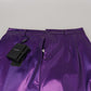 Dolce & Gabbana Elegant Shining Purple Straight Fit Pants