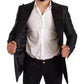 Dolce & Gabbana Black Metallic Slim Jacket Tuxedo Blazer
