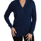 Dolce & Gabbana Blue Button Cardigan Virgin Wool Sweater