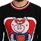 Dolce & Gabbana Black Cashmere Pig of the Year Pullover Sweater