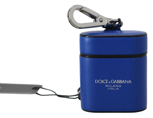 Dolce & Gabbana Elegant Blue Leather Airpods Case