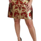Dolce & Gabbana Gold Floral Jacquard High Waist Mini Skirt