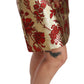 Dolce & Gabbana Gold Floral Jacquard High Waist Mini Skirt