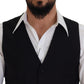 Dolce & Gabbana Elegant Black Single-Breasted Dress Vest