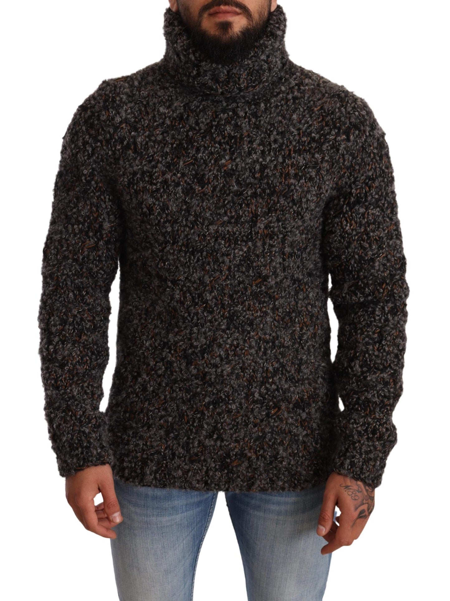 Dolce & Gabbana Elegant Speckled Turtleneck Wool-Blend Sweater