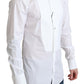Dolce & Gabbana White Bib Cotton Poplin Men Formal Shirt