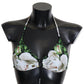 Dolce & Gabbana Floral Print Bikini Top with Logo Clasp