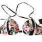 Dolce & Gabbana Multicolor Striped Rose Print Swimwear Bikini Tops