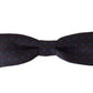 Dolce & Gabbana Gray Pattern Silk Adjustable Neck Papillon Bow Tie