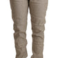 CYCLE Beige Mid Waist Casual Baggy Stretch Trouser