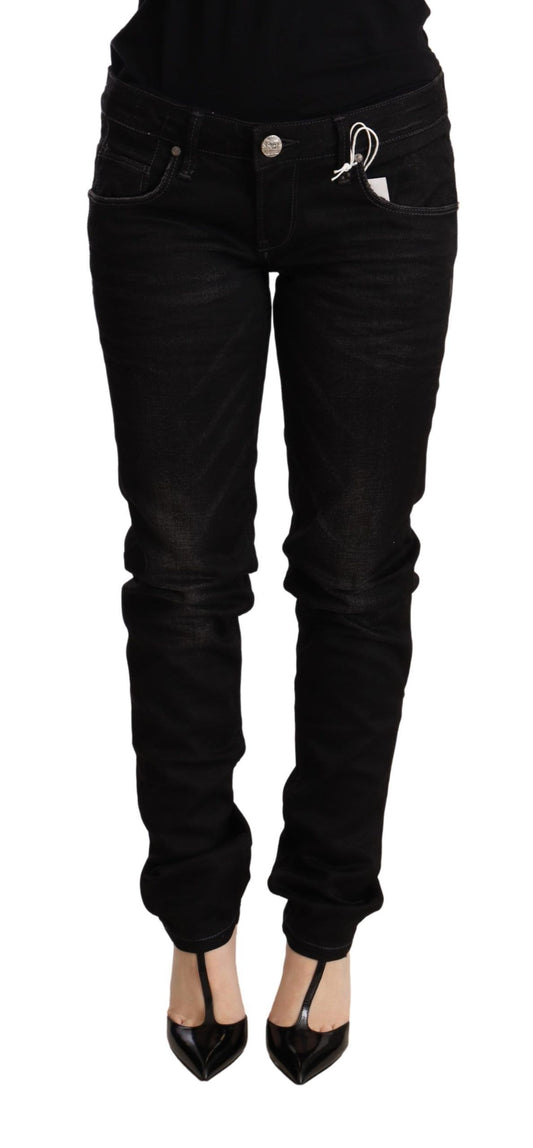 Acht Sleek Black Wash Skinny Jeans