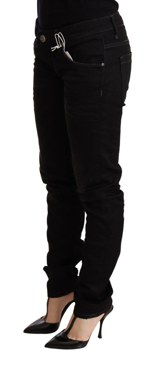 Acht Sleek Black Wash Skinny Jeans