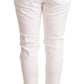 CYCLE White Mid Waist Slim Fit Skinny Cotton Stretch Trouser