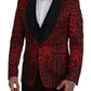 Dolce & Gabbana Radiant Red Leopard Print Three Piece Suit