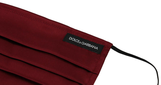 Dolce & Gabbana Elegant Silk Pleated Maroon Face Mask