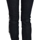 Just Cavalli Blue Low Waist Skinny Trousers Braided String Pants