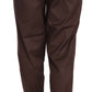 Just Cavalli Brown High Waist Tapered Formal Trousers Pants