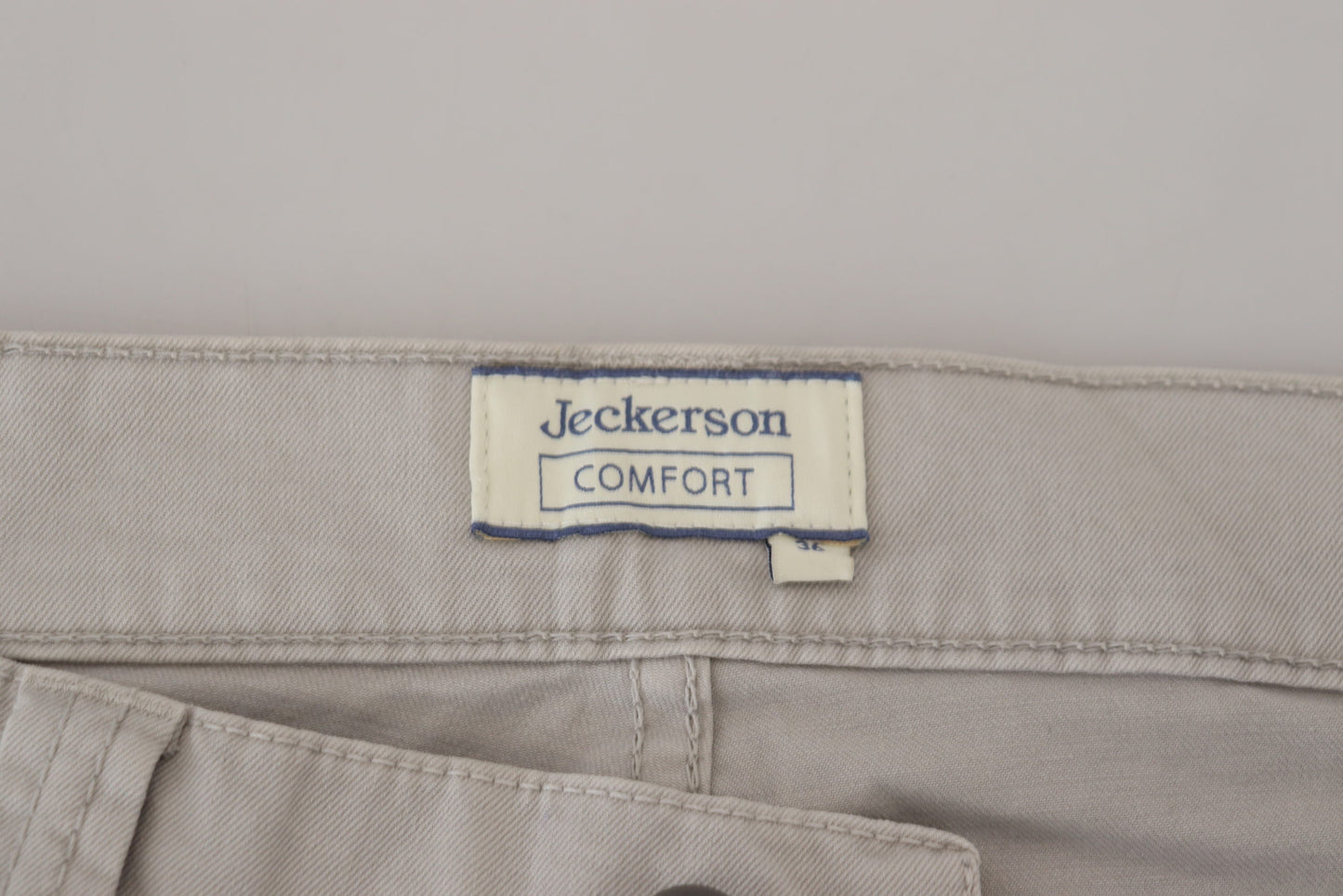Jeckerson Elegant Gray Cotton Blend Pants